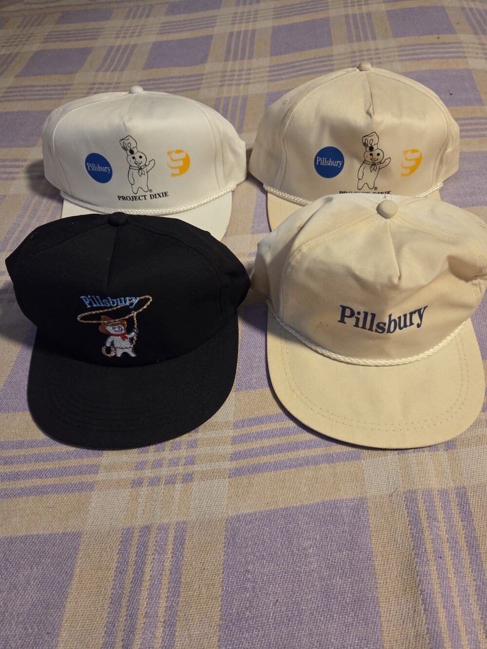 Lot Of Vintage 90s General Mills Pillsbury Doughboy Cap Hat Project Dixie Texas